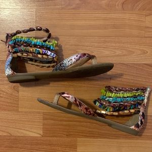 Beaded gladiator sandals - size 6.5